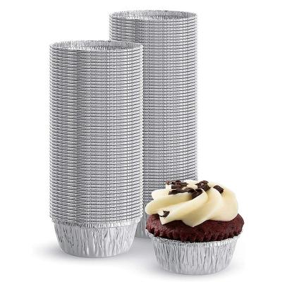 China 200ml Food Round Aluminum Foil Baking Cups Disposable Cheesecake Filters Aluminum Foil Pan for sale