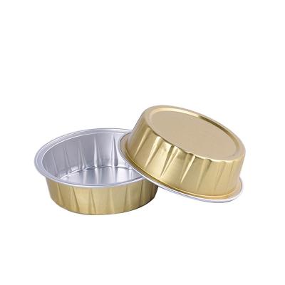 China 60Ml High Quality Disposable Mini Cup Aluminum Foil Container Round Cake Mold for sale