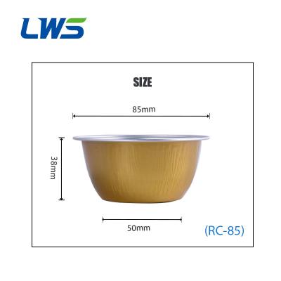 China LWS-RC85 130ml/bowl Widely Used Disposable Colored Wall Aluminum Foil Cooking Soup Smooth Cup for sale