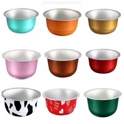 China Widely Used Colorful Aluminum Foil LWS-RC115 Disposable Baking Cup Heavy Duty Cupcake With Lid for sale