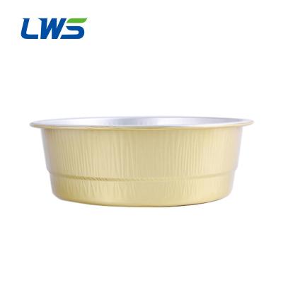 China LWS-RC180 1200ml Widely Used Disposable Round Colorful Pie Filters Aluminum Foil Molds Fast Food Cup Cake Foil Containers for sale