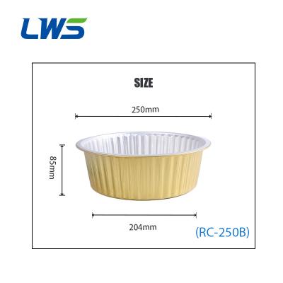 China Widely Used LWS-RC250B 3000ml Cake Aluminum Foil Cup Bread Pudding Cup Heavy Duty Disposable Aluminum Foil Cup for sale