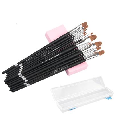 China Moderate Half Head 13Pcs Stroke Wolf Hair Birch Rod Artist Round Watercolor Brush Gouache Oil Painting Acrylic Set Brush for sale