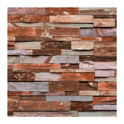 China Factory Supply Modern Wallpaper Rolls 3d Brick PVC Background Cheap Stone Wallpaper For Walls for sale