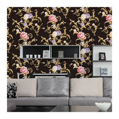 China New modern classic Italian fashion style flower pattern flower PVC wallpaper for sale