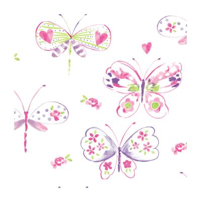 China Beautiful pink modern butterfly design for girls bedroom pvc 3d decorative modern wallpaper for kids room for sale