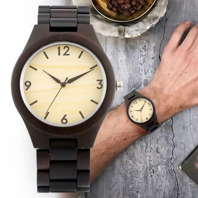 China Non-Specific Walnut Wooden Wristwatch With Wooden Band Quartz Analog Synchronize Best Wooden Watches for sale