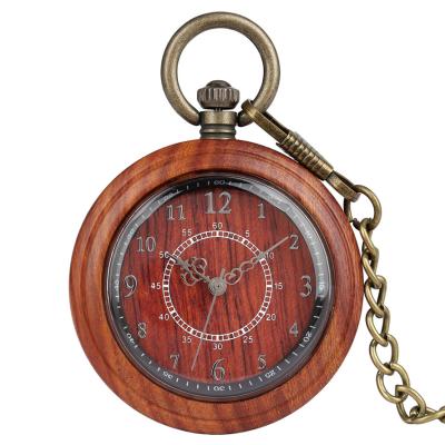 China With Rough Double Circle Chain Number Wooden Design Your Own Pocket Watch With Watch Chain for sale