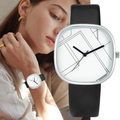 China Non Specific Fashion Cheap Price Quartz Watches Reloj Leather Strap Black Quartz Watch For Women for sale