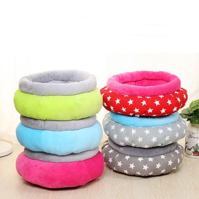 China Removable Cover China Designer Canvas Cheap Pet Bed Supplies Cute Modern Round Dog Bed for sale