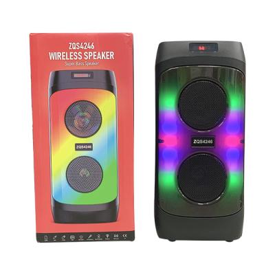 China Colorful LED light china factory karaoke speaker ZQS-4246 led speaker light bluetooth karaoke speaker for sale