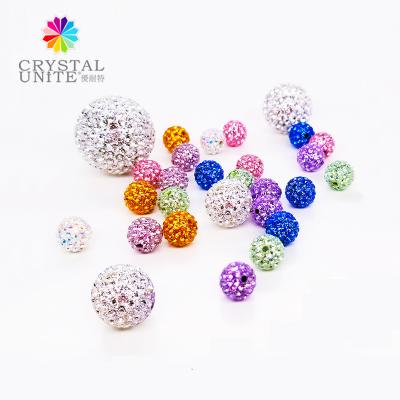 China Round CRYSTAL UNITE U86001 / 86301 Rhinestone Paved Clay Balls Round Bead for sale