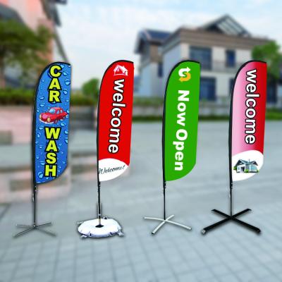 China Custom Polyester FLYING Material Beachflags Advertising Beach Flag For Advertising Touring Show Event for sale