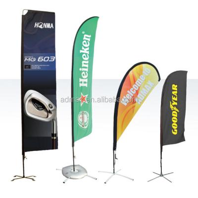 China Polyester Feather Teardrop Flying Aluminum Printed Beach Flag for sale