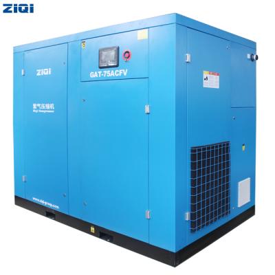 China Best price 75kw oil lubricated two stage screw air compressor for industry for sale