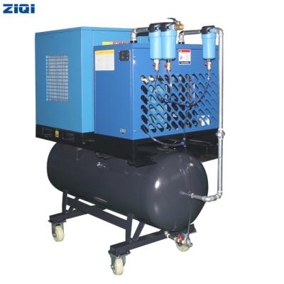 China 7.5kw 10hp Lubricated Low Noise Energy Saving Combo Screw Air Compressor with 500L Air Tank for sale