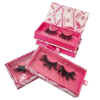 China Wholesale natural thick piggy bank eyelash case with 3d 25mm mink eyelashes for sale