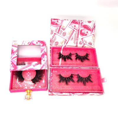 China Wholesale 3d Thick Natural Mink Lashes With Custom Lashes Boxes Packaging Private Label Pink Silver Lashes for sale