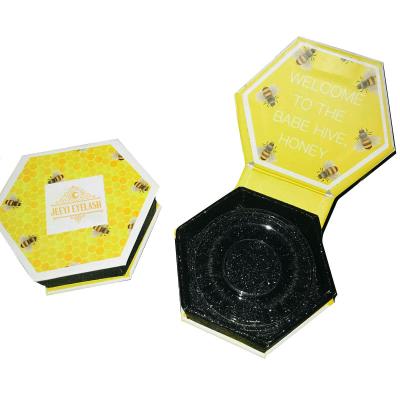 China Recycled Materials OEM Lick Packaging Box Shape Color Size Logo Hexagon Eyelash Box Custom Packaging for sale