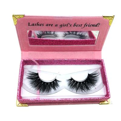 China Recycled Materials Wholesale Custom Logo Pink Eyelashes Box Packaging With Mirror for sale