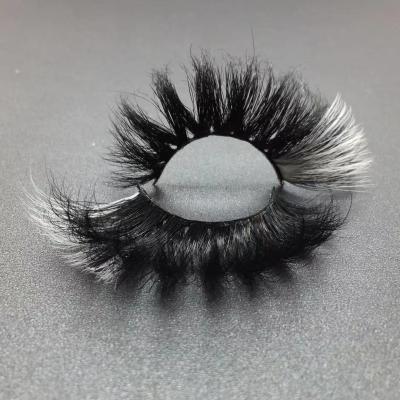 China Hot Selling Thick 25mm Mink Lashes W Color At The End for sale