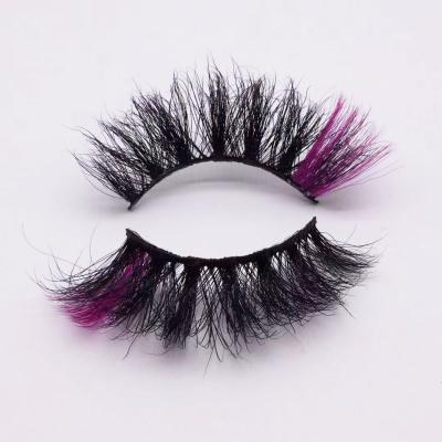 China 25mm Thick Hot Selling Mink Eyelash Colors Mink Lashes With Color At The End for sale