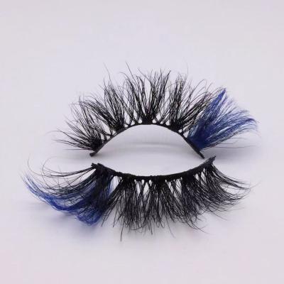 China Custom Packaging Box 25mm Thick Mink Whip Strip Lashes Wholesale With Color And Boxes for sale