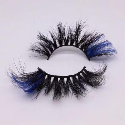 China Thick Wholesale Mink Eyelashes 25mm Lashes With Colored Ends for sale