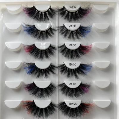 China Wholesale Thick 3d Colored Mink Lashes 25mm Colored Mink Eyelashes for sale