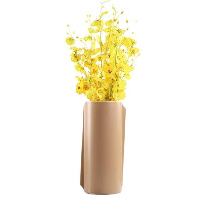 China Nordic modern creative colorful ceramic tabletop decoration handmade flower vase living room ornaments for sale