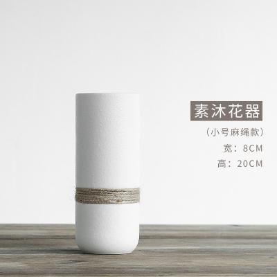 China Modern simple white colors home accessories flowers dried flower bowknot ceramic vase nordic decorations for sale