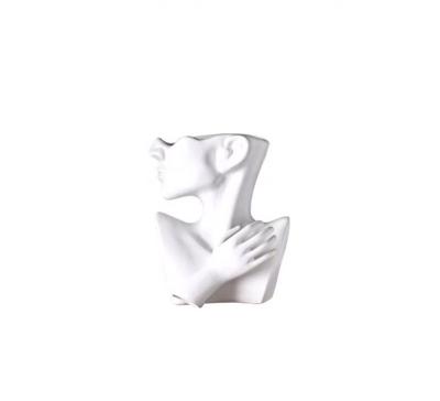 China Modern Nordic Human Body Art Bust Statue Flower Statistical Institute Style Vase Decoration Frosted Creative Dry Porcelain Arts Vase Office Home Decor for sale