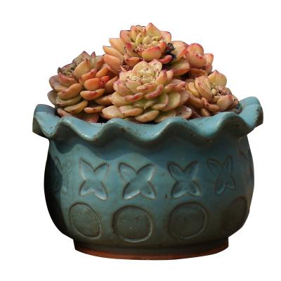 China CLASSIC Painted Hindu Ceramic Flowerpot Juicy Ceramic Flowerpot Plant Stack Flower Pot for sale