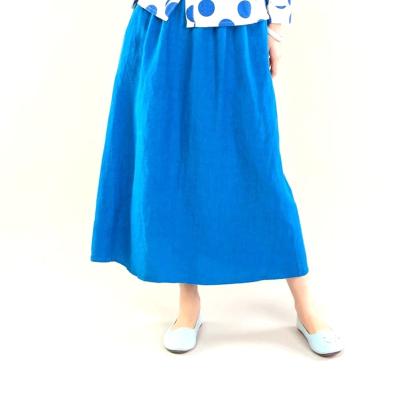 China Anti-Static Women's Styleish Canvas High Waist Blue Long Skirt for sale