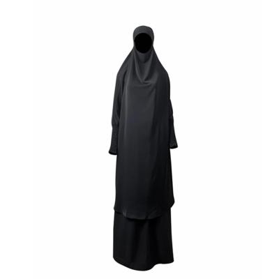 China One Piece Jilbab Jilbab Snap Skirt Set Breathable Wrap And Black For Praying Women for sale