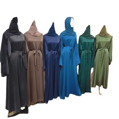 China Breathable Manufacturer Jilbab Custom Design New Belt Dubai Dress Muslim Abaya for sale