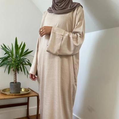 China Muslim Abaya Breathable Canvas Wrap For Women Long Dress Kaftan Modest Clothing Kaftan for sale