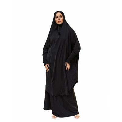 China China Breathable Canton Fair Clothing Black Two Piece Prayer Set Women Muslim Abaya for sale