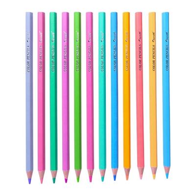 China School Artist Customized 7 Inch Triangular Color Wooden Pencil Macarone Color Pencil for sale