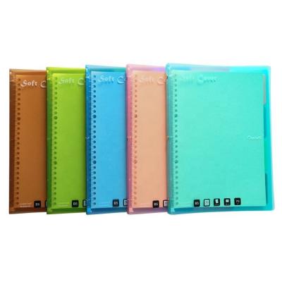 China Latest Hot Sale Printed Soft Cover PP Loose Leaf Custom School Spiral Notebook for sale