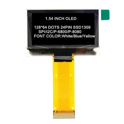 China 1.54 inch SPI I2C 24pin White ssd1309 128x64 OLED display SCREEN for sale