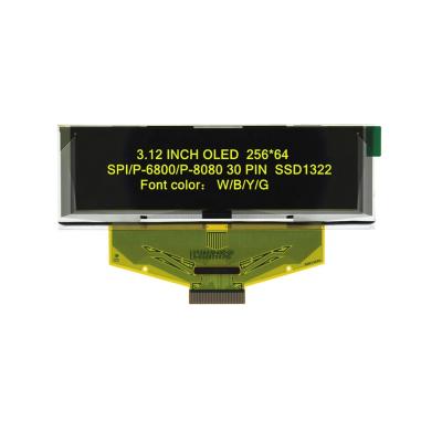 China 3.12 inch 8080 6800 SPI 30pin Yellow SSD1322 256x64 OLED display SCREEN for sale