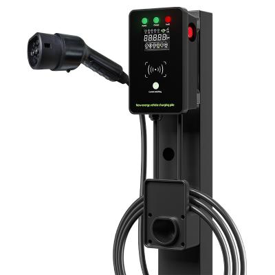 China Charging stationac chargerType2 Card swiping start five gear switch 32A Charge Point electric vehicle charging station Type2 Card swiping start five gear switch 32A for sale