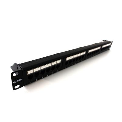 China Network Cabinet 19 Crown Rackmount 110 IDC RJ45 Jack Patch Panel Standard 19 Inch 1U Type Cat .6 Port UTP 24 Patch Panel With Metal Bar for sale