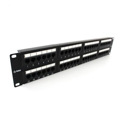 China Rack Mounted Type Ethernet Cabling Systems Patch Panel IDC Cat6 Port Manager 2U UTP 48 Rackmount Loded Ethernet Cabling Systems ODF Patch Panel for sale