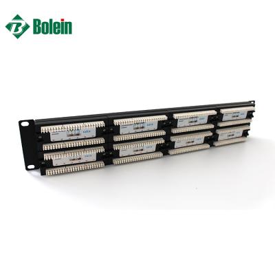 China Ethernet Server Rack Patch Panel Bolein Sell Ethernet 2U 48 Port Server Rack Panel Cat6 UTP 19in RJ45 Cabinet Wholesale Wiring Patch Panel for sale