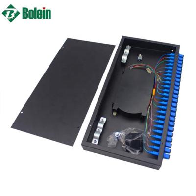 China 0.7-1.0mm SPCC Cold Rolled Steel Bolein Fixed Simplex SC UPC 1U 24 Ports Standard Installation Fiber Optic Patch Panel 19 Inch For ODF Network Cabinet for sale