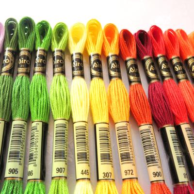 China Eco-Friendly Handmade Colorful Cotton Woven Twill Sewing Thread 447 Colors Airo Silk Embroidery Thread Product-Resistant Stitch for sale