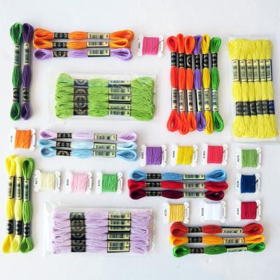 China Chemical-Resistant Wholesale 9 Colors Thread DIY Colorful Floss Sewing Crafts Household Cotton Cross Stitch Embroidery Thread for sale