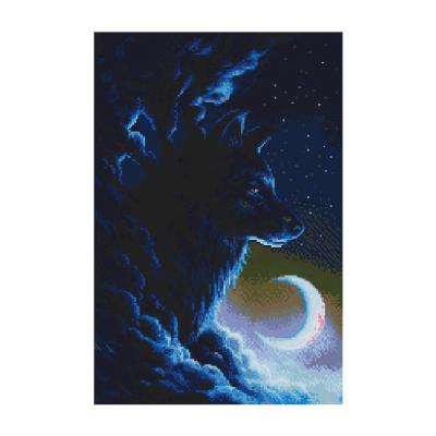 China CLASSIC Lonely Wolf Animal Illustration Living Room Bedroom Decoration Painting DIY Diamond Drawing Customization for sale